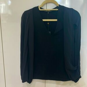 Kobi Halperin Black‎ slit-sleeve sweater top! NWT SMALL